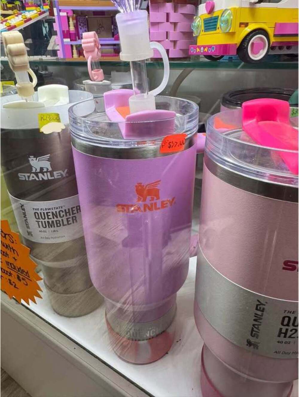 Stanley 40oz amethyst pink tumbler with boot and topper